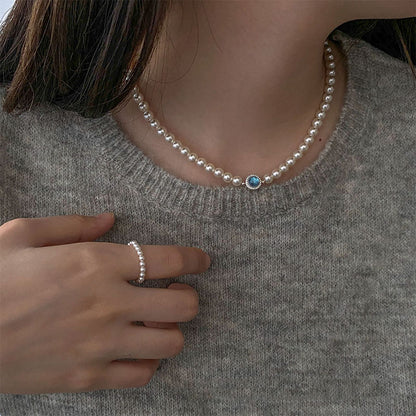 (Products in the video)Aquamarine and Pearl Necklace