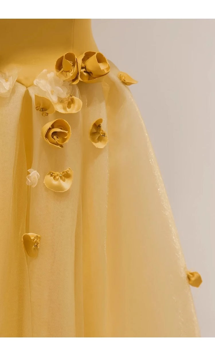 "YELLOW SUMMER" Banquet Evening Dress Light Luxurious