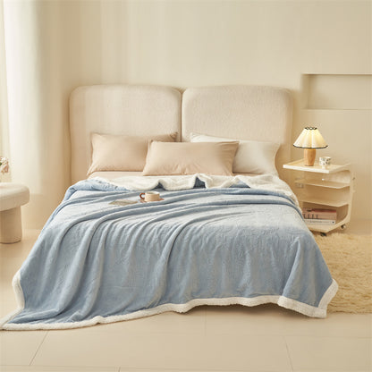 Skin friendly comfort carved double blanket