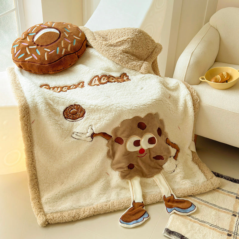 Fleece embroidered blanket