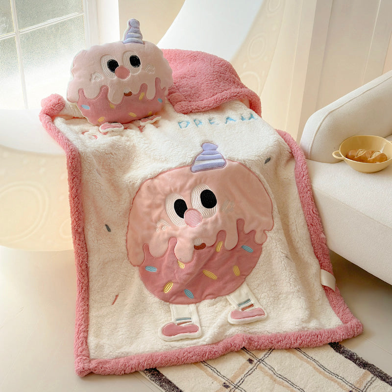 Fleece embroidered blanket