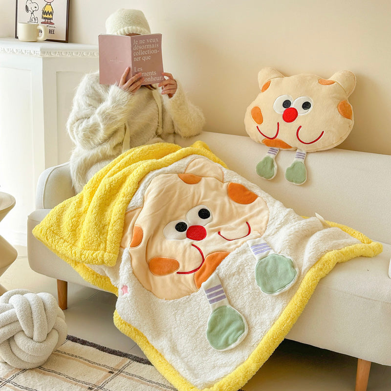 Fleece embroidered blanket