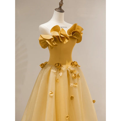 "YELLOW SUMMER" Banquet Evening Dress Light Luxurious